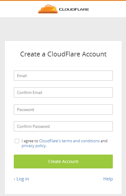 Step7.2 CloudFlare SignUp Page