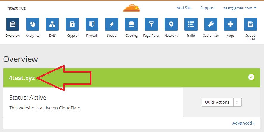 Step7.4d CloudFlare Overview Active Status